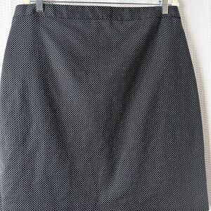 Liz Claiborne Pencil Skirt Cotton Spandex Women 18 Black White Geometric Career